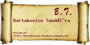 Bartakovics Teodóra névjegykártya